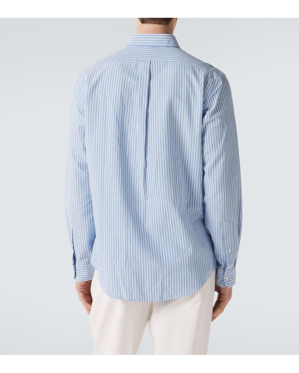 Polo Ralph Lauren Blue Striped Cotton Shirt for men