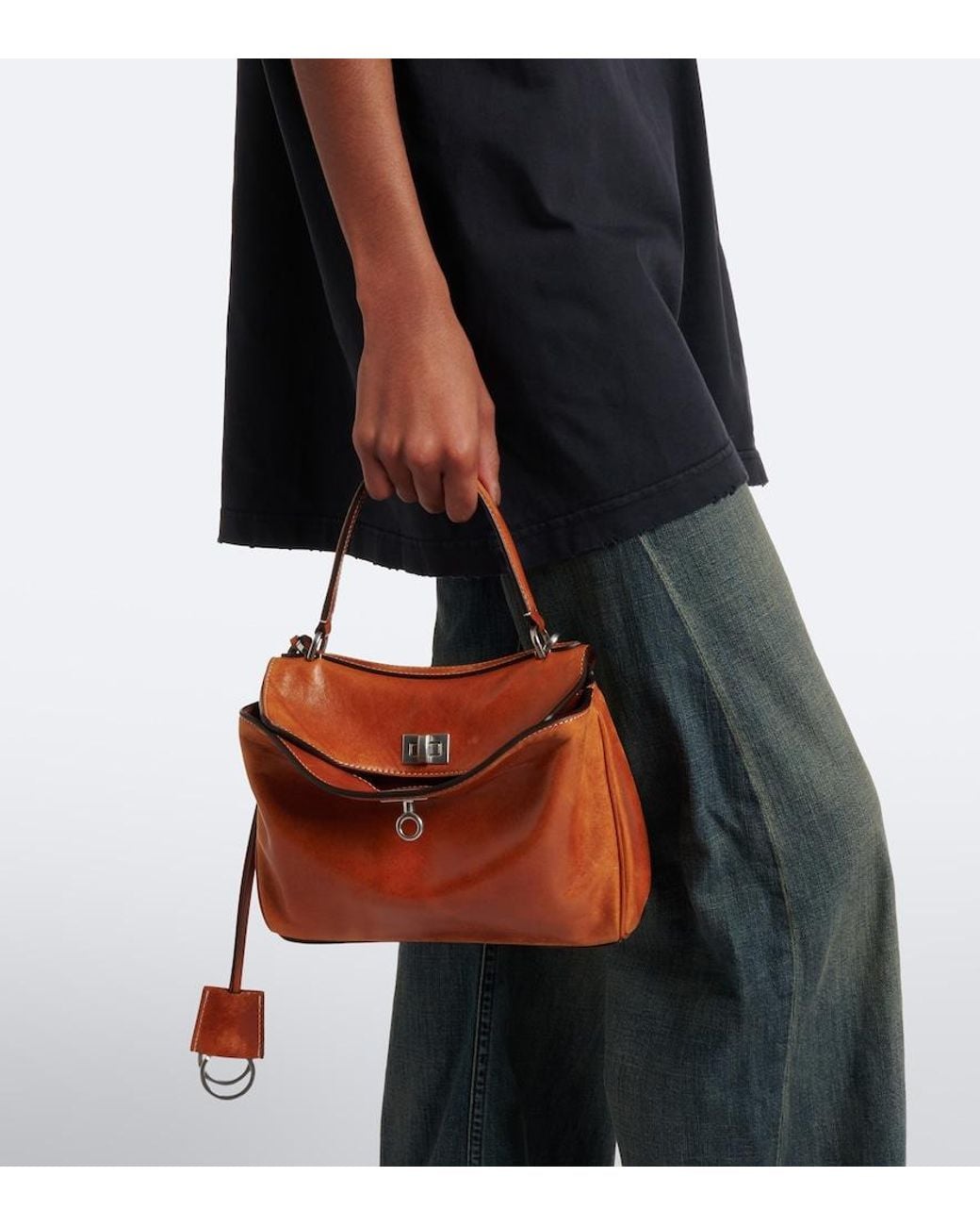 Balenciaga Brown Rodeo Mini Leather Top-Handle Bag