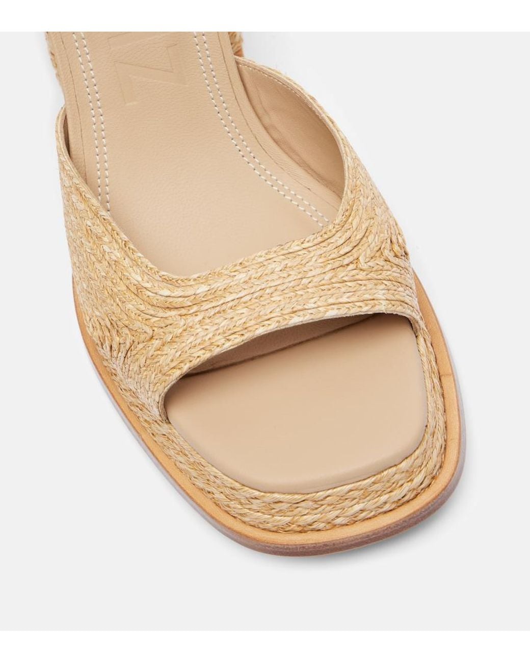 Souliers Martinez Natural Gracia 95 Raffia Platform Sandals