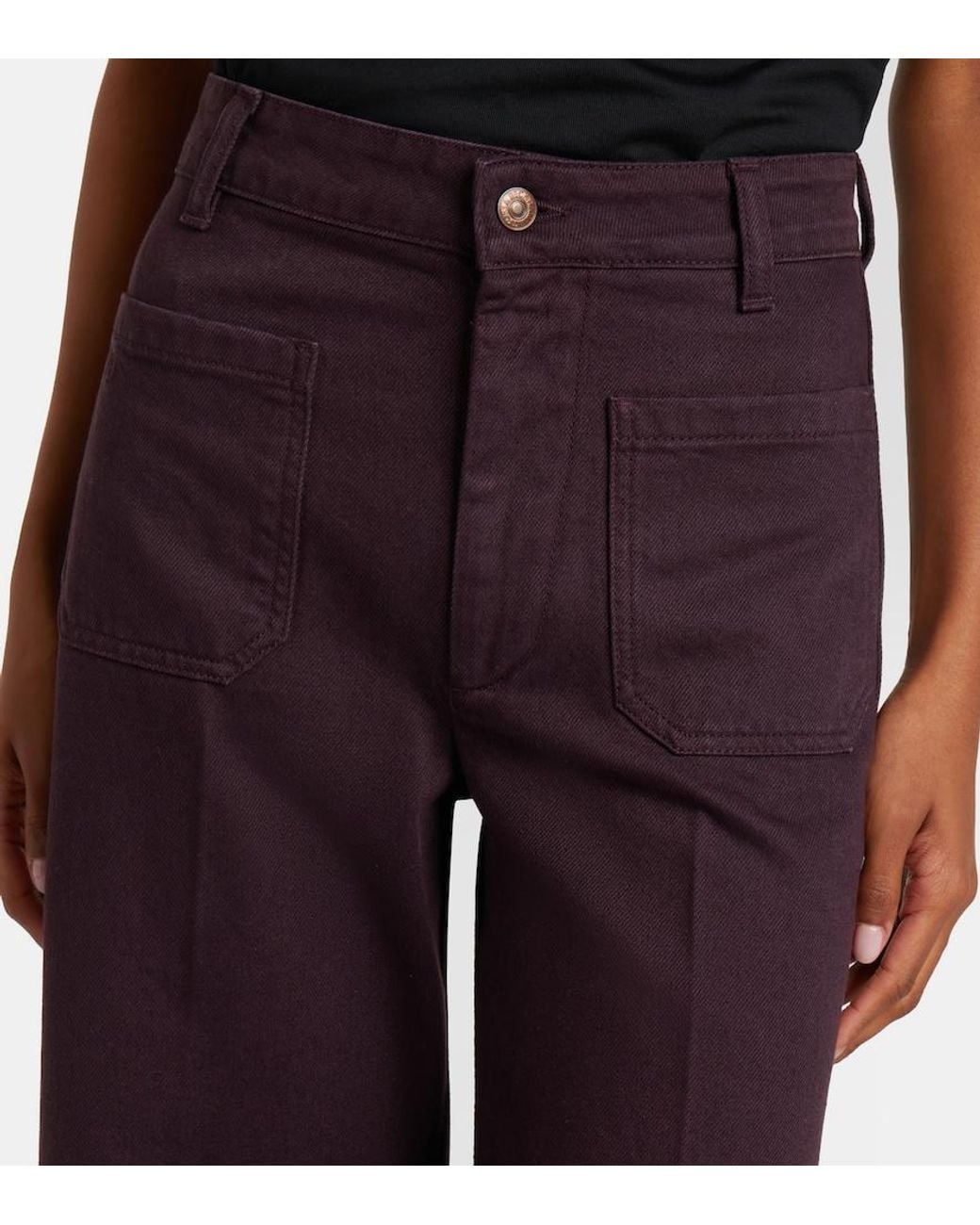 Victoria Beckham Purple Alina Wide-Leg Jeans