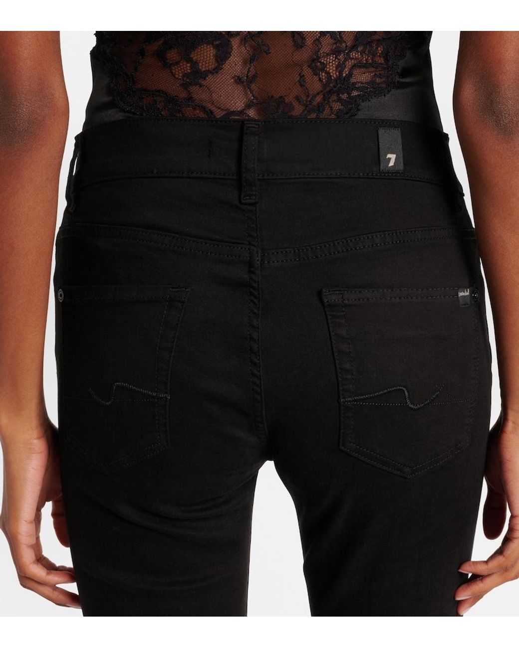 7 For All Mankind Black B(air) Mid-rise Bootcut Jeans