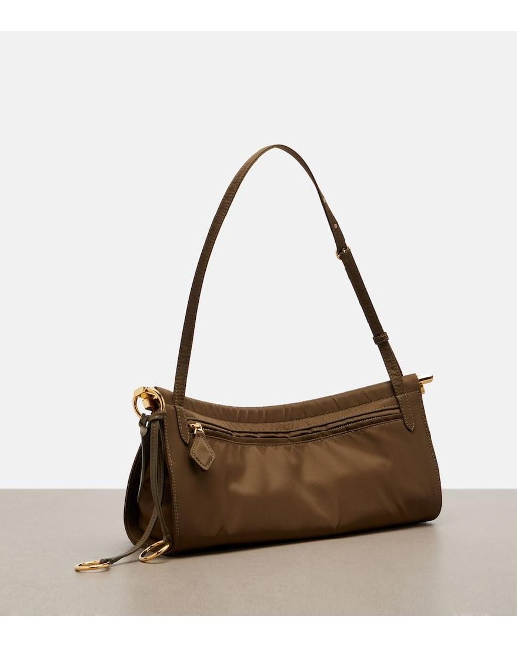 Alaïa Brown Le Click East West Medium Shoulder Bag