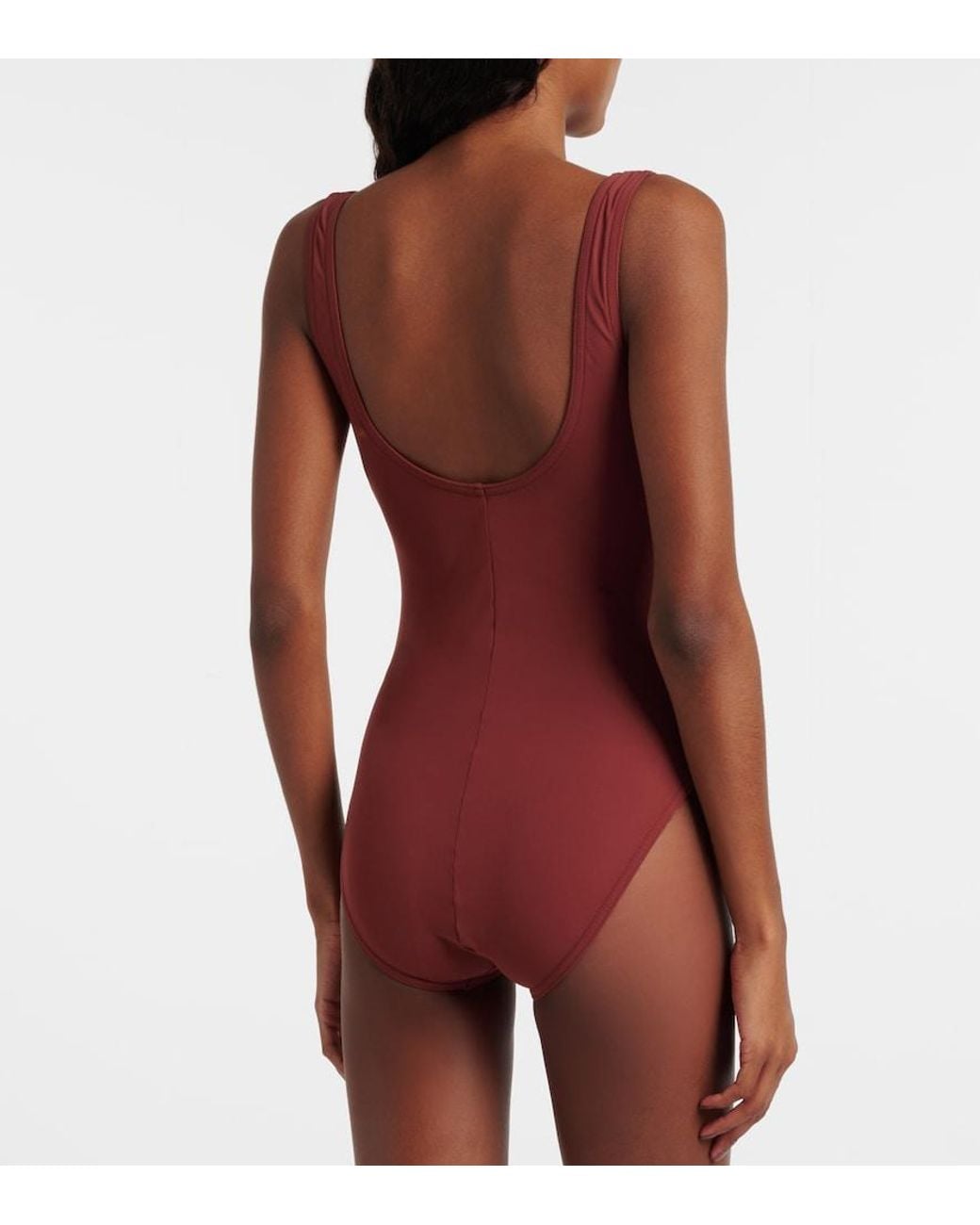 Karla Colletto Red Basics Ruched Swimsuit