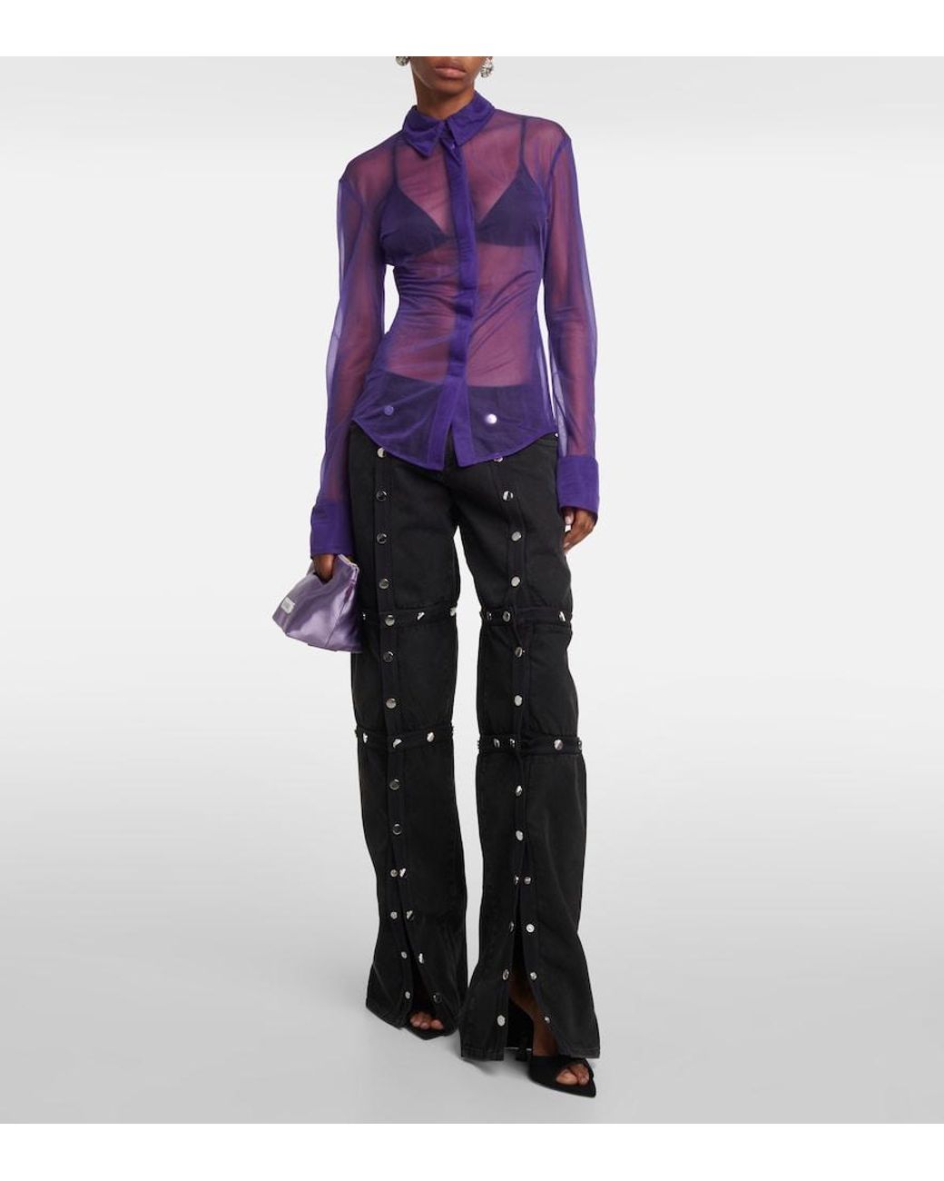 The Attico Purple Knitted Shirt