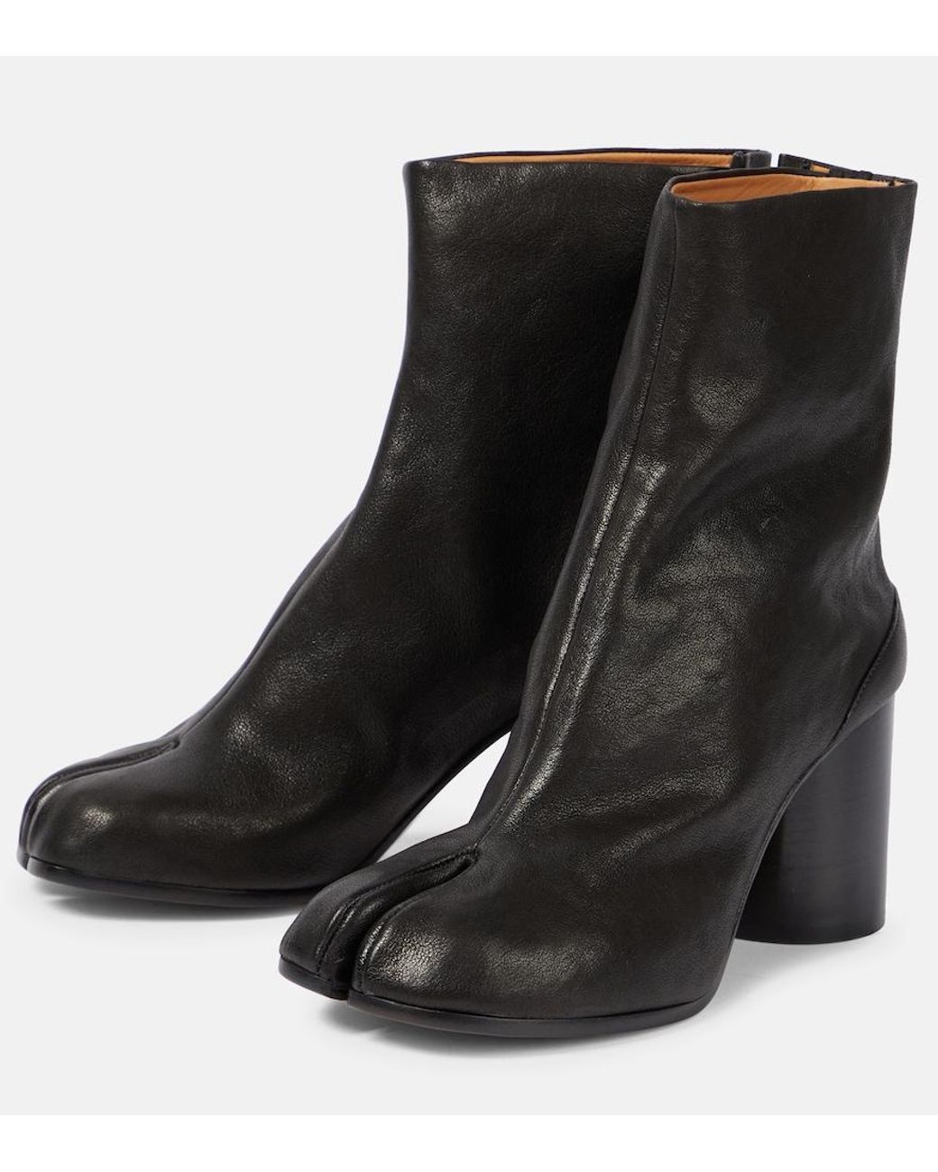 Maison Margiela Black Tabi Leather Ankle Boots