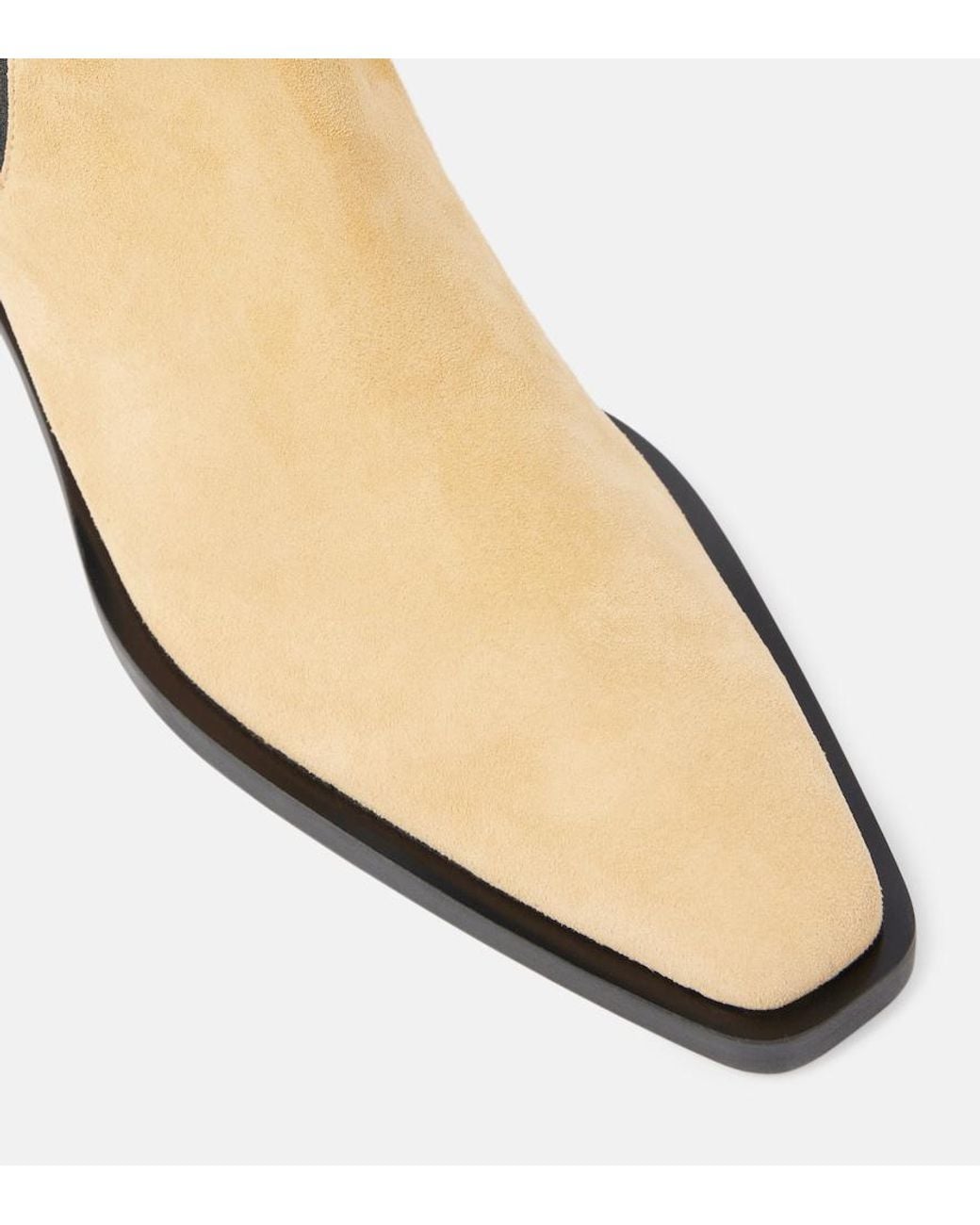 Proenza Schouler Natural Bronco Suede Chelsea Boots