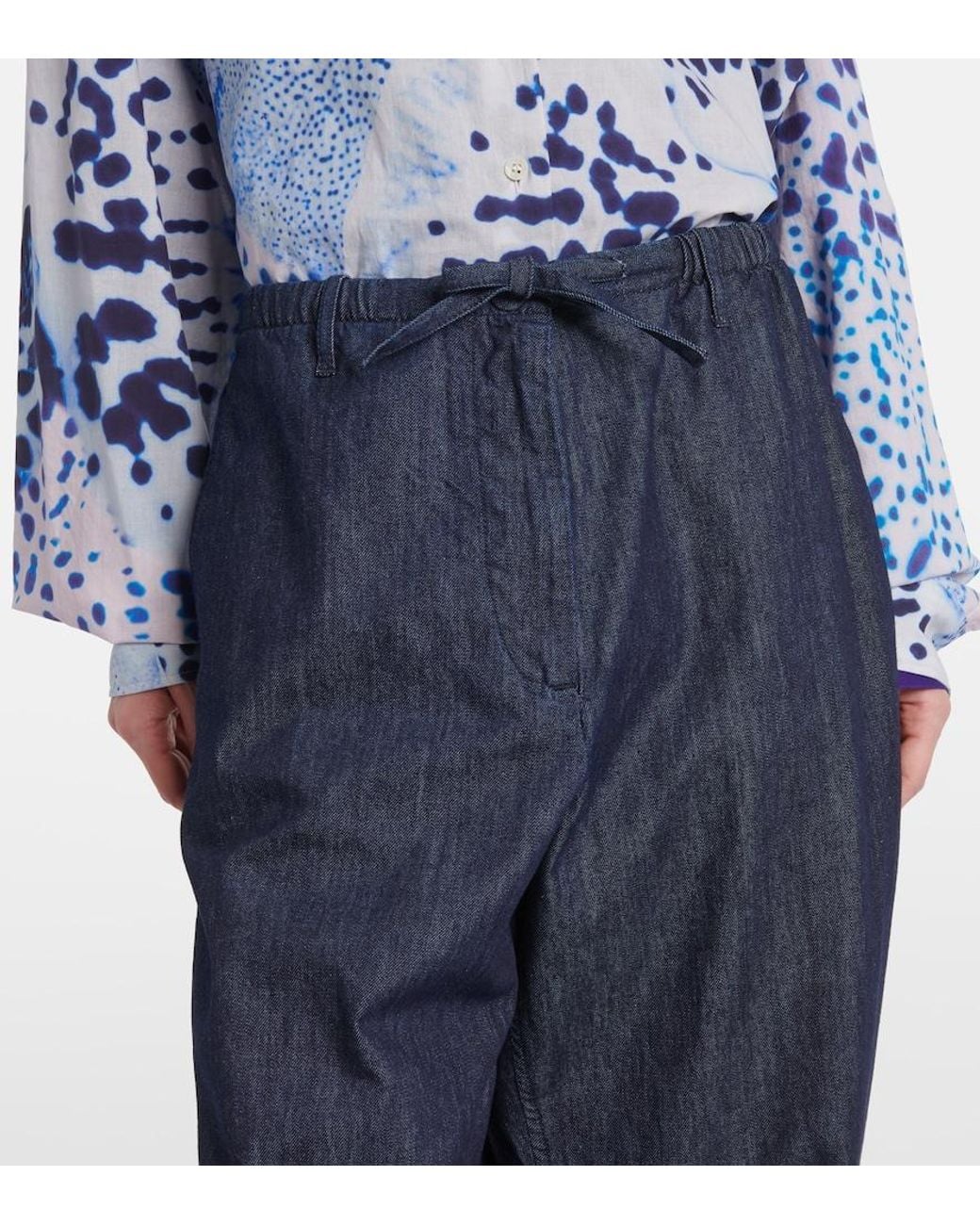 Dries Van Noten Blue Denim Straight Pants