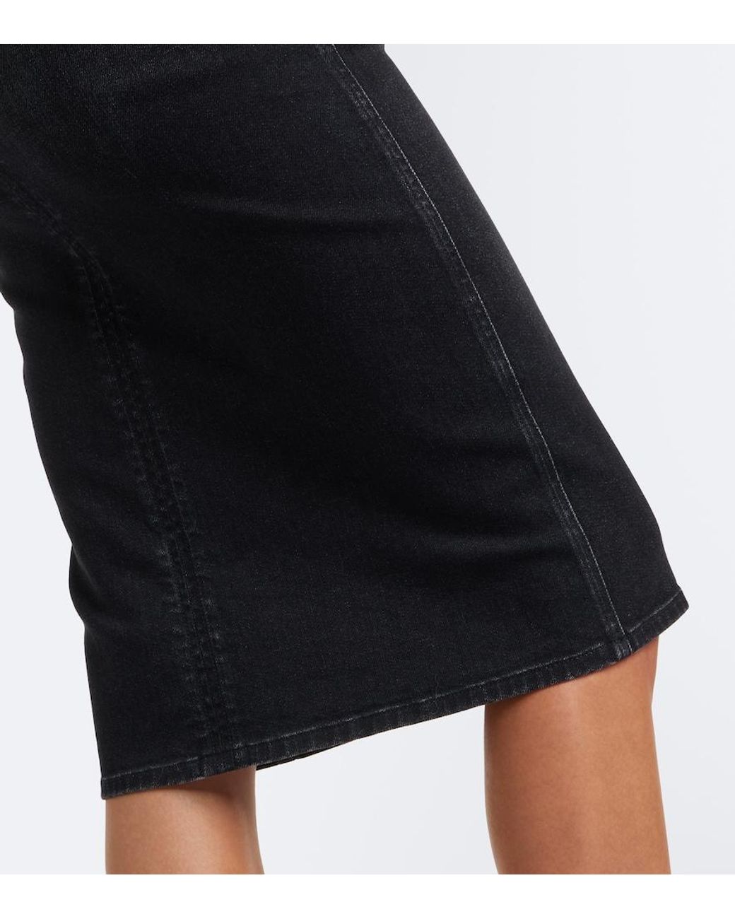 Gucci Black Denim Midi Skirt