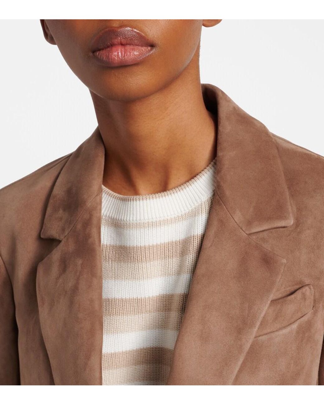 Brunello Cucinelli Brown Suede Blazer