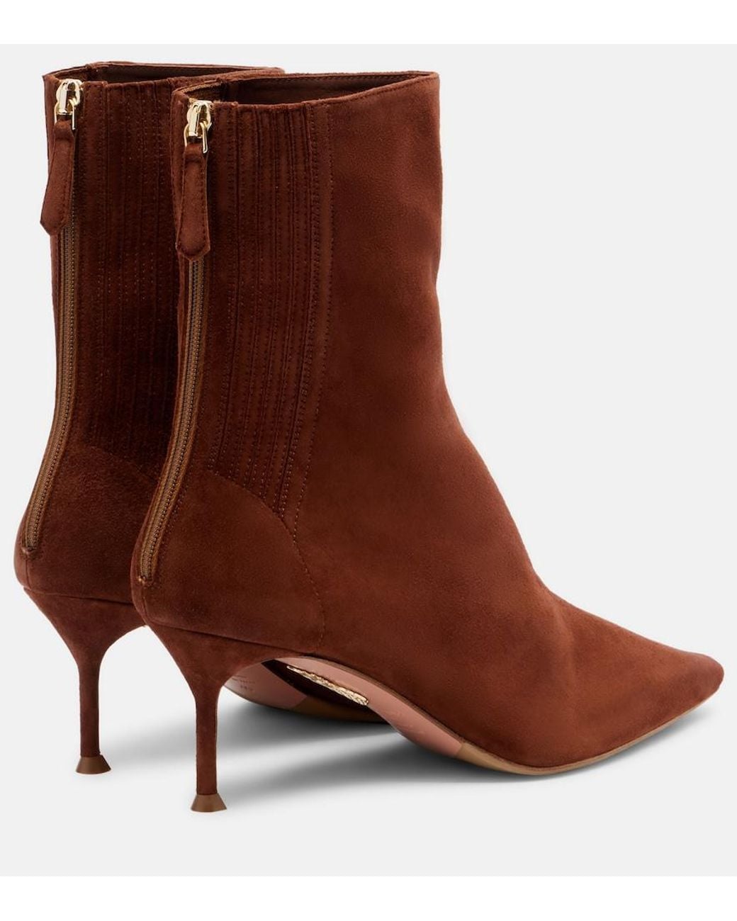 Aquazzura Brown Saint Honore 65 Suede Ankle Boots