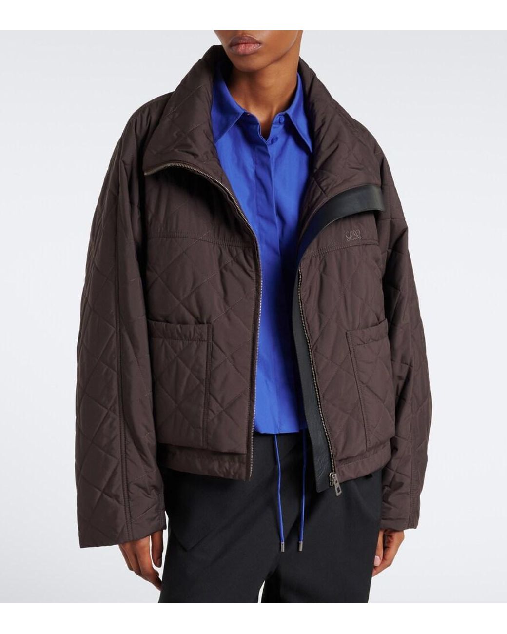 Loewe Black Double L Quilted Cropped Jacket