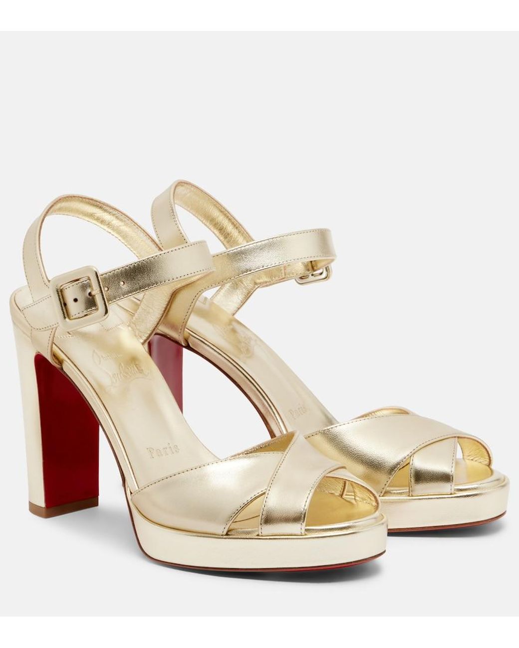 Christian Louboutin Natural Cora Leather Sandals