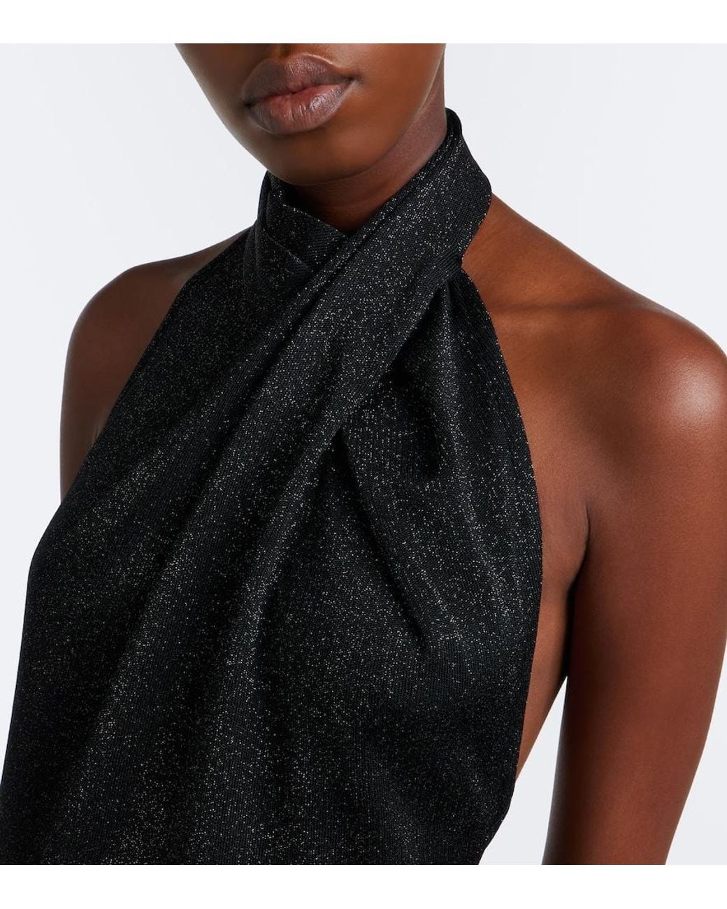 Balmain Black Lame Gown