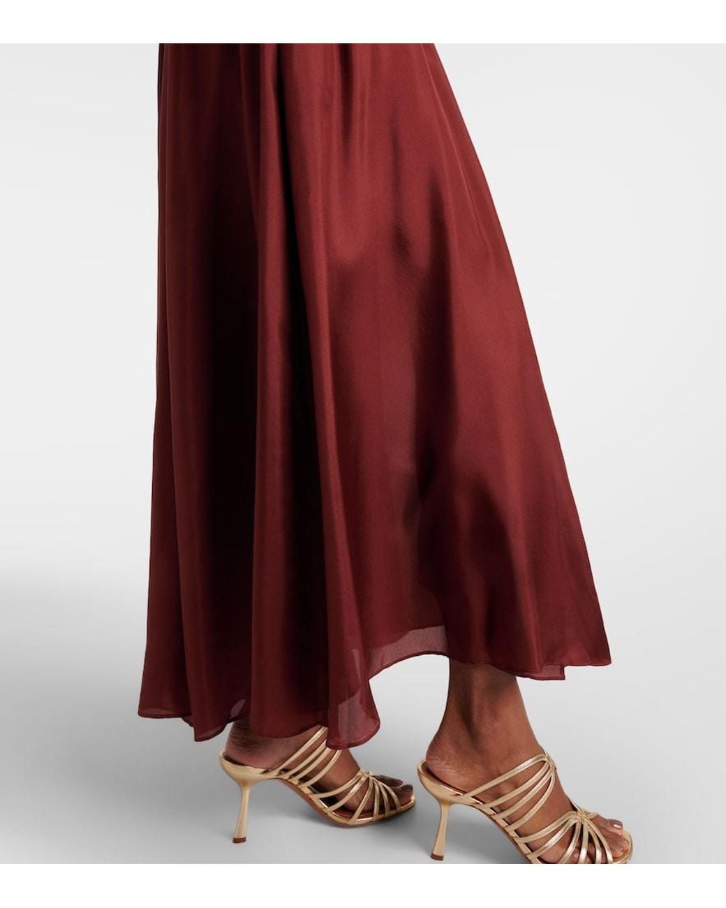 Zimmermann Red Wanderlust Cutout Silk Maxi Dress
