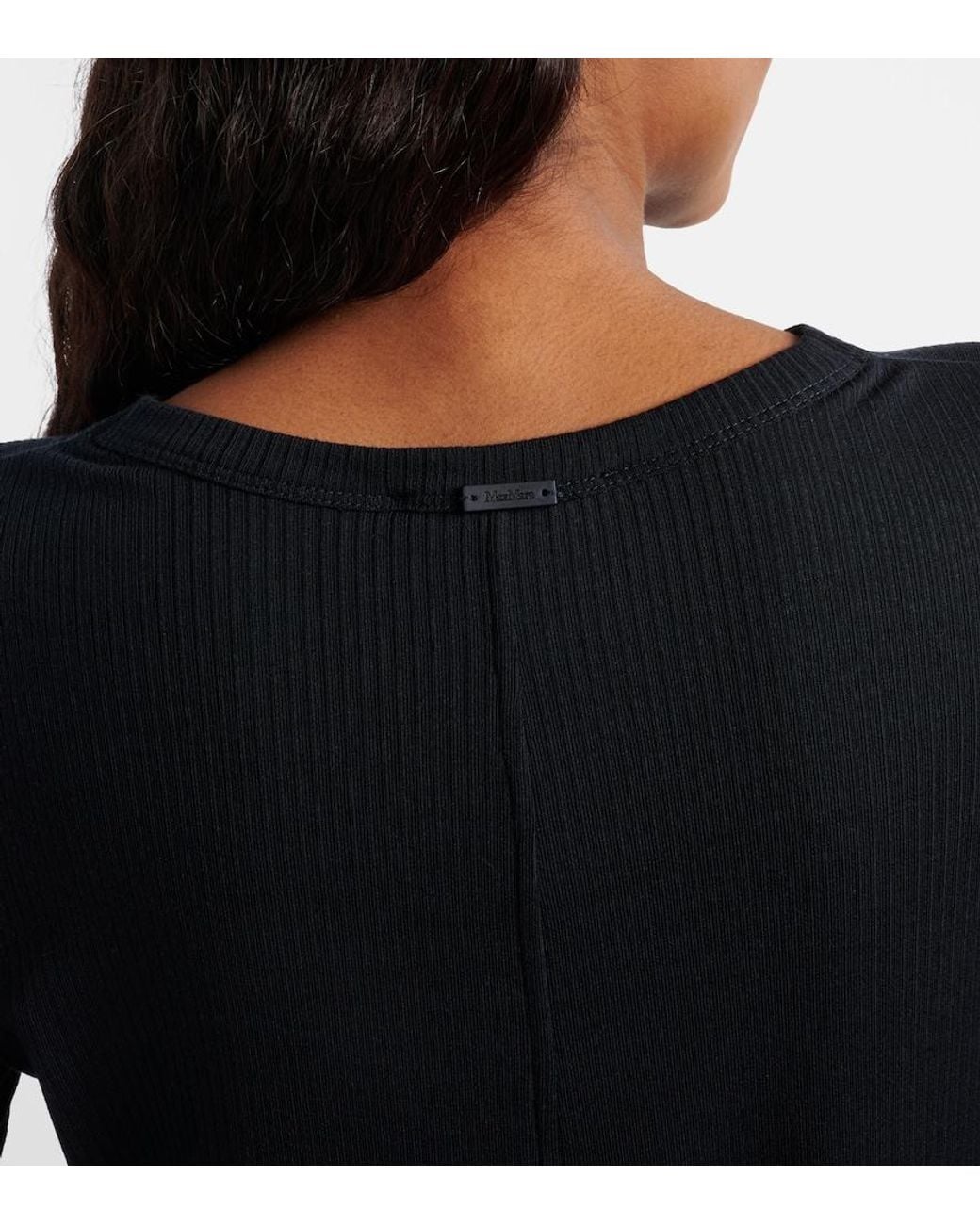 Max Mara Blue Ribbed-Knit T-Shirt