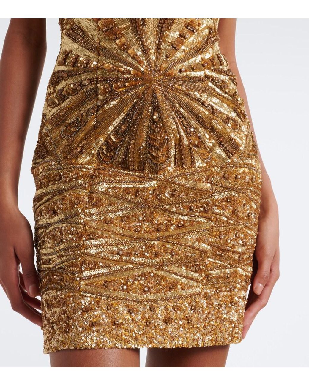 La Fuori Natural Embellished Silk Bustier Dress