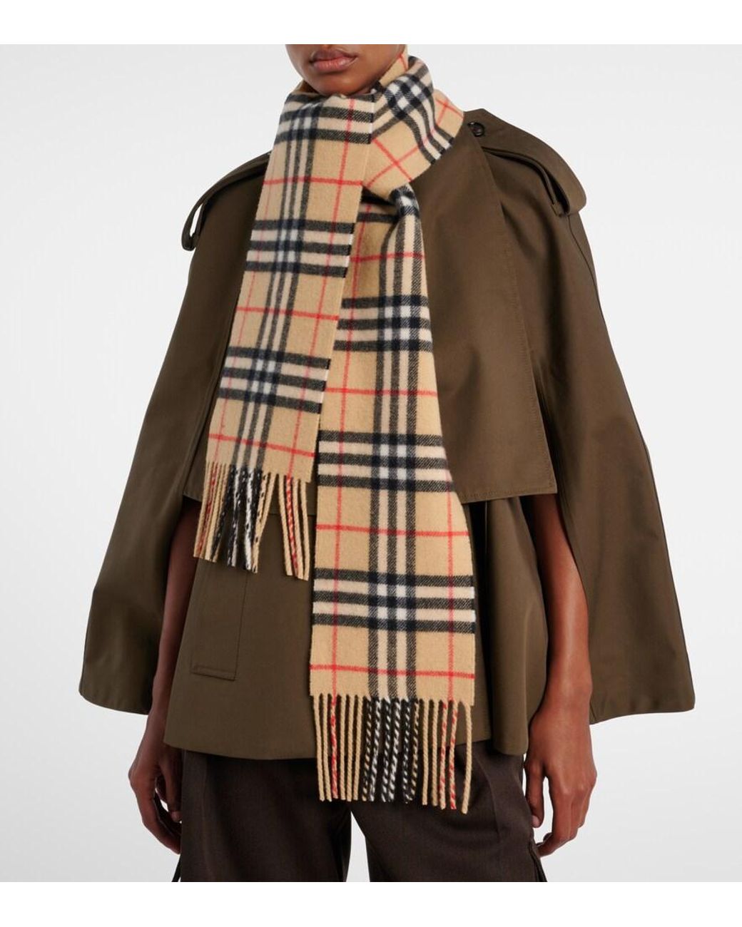 Burberry Metallic Check Cashmere Scarf