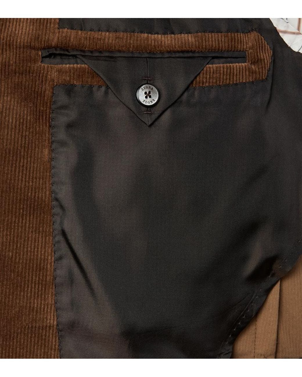 Zegna Brown Corduroy Suit for men