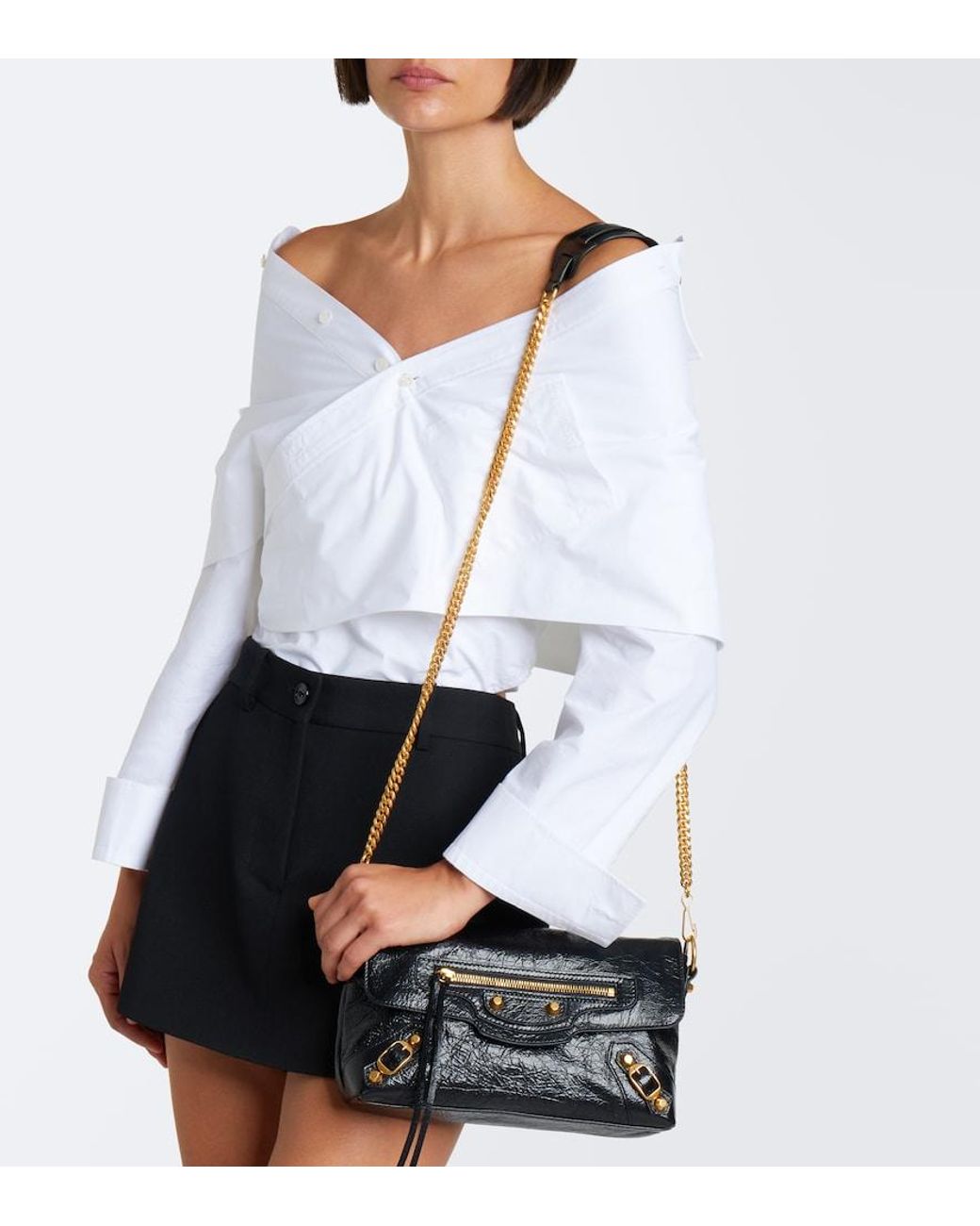 Balenciaga Black Le City Mini Leather Crossbody Bag