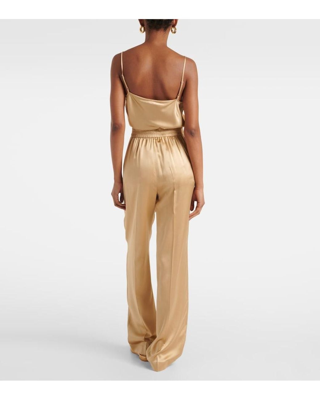 Joseph Natural Tawa Silk Satin Straight Pants
