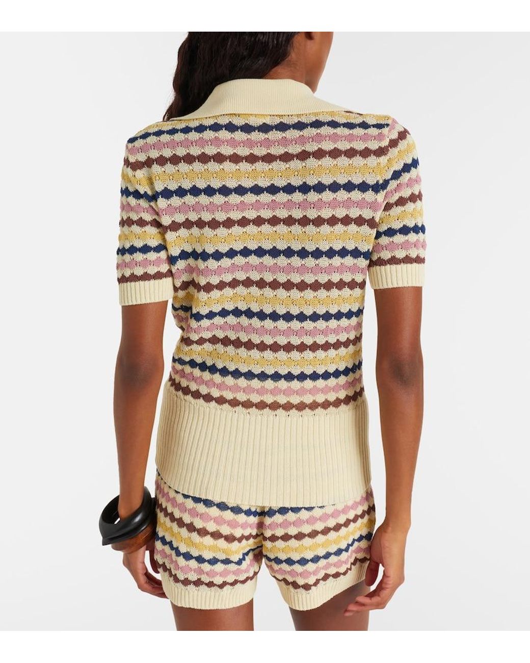 Zimmermann Natural Awaken Cotton-Blend Polo Sweater