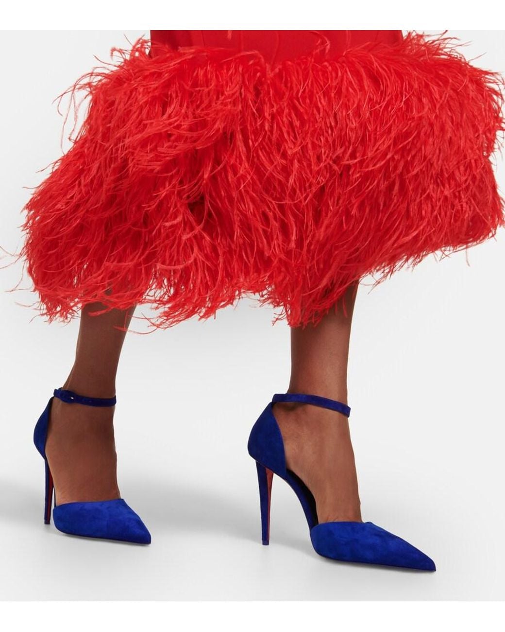 Christian Louboutin Blue Astrida Bride 100 Suede Pumps