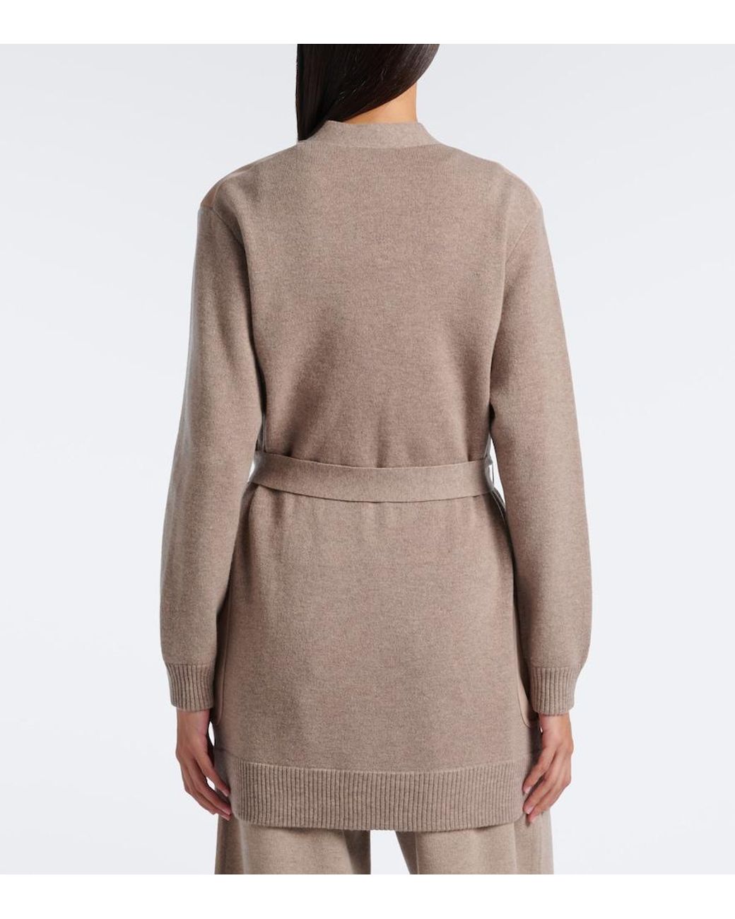 Max Mara Natural Suede-Trimmed Wool And Cashmere Cardigan