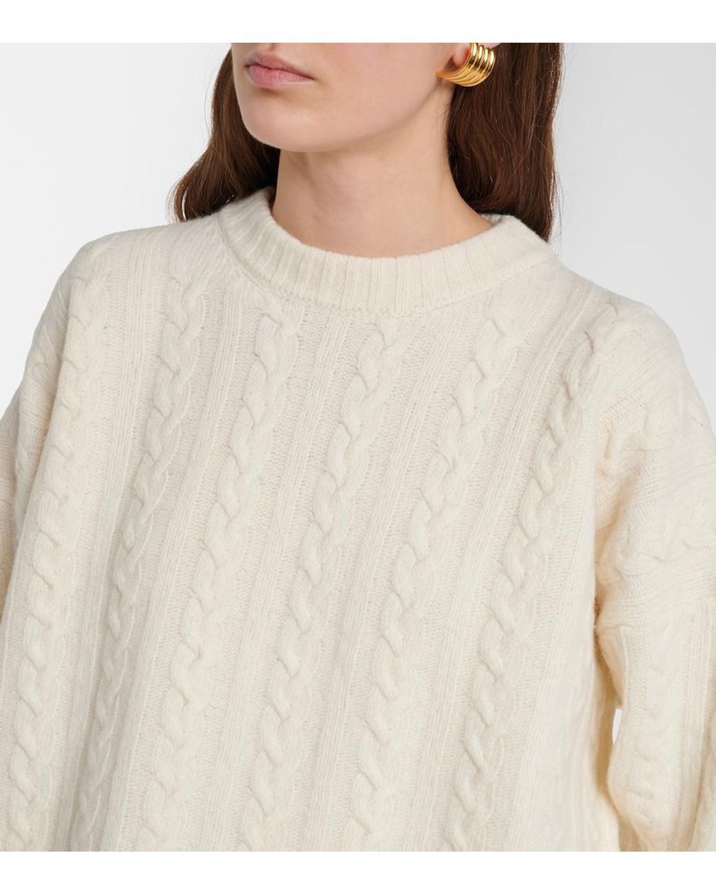 Rohe White Cable-Knit Wool Sweater