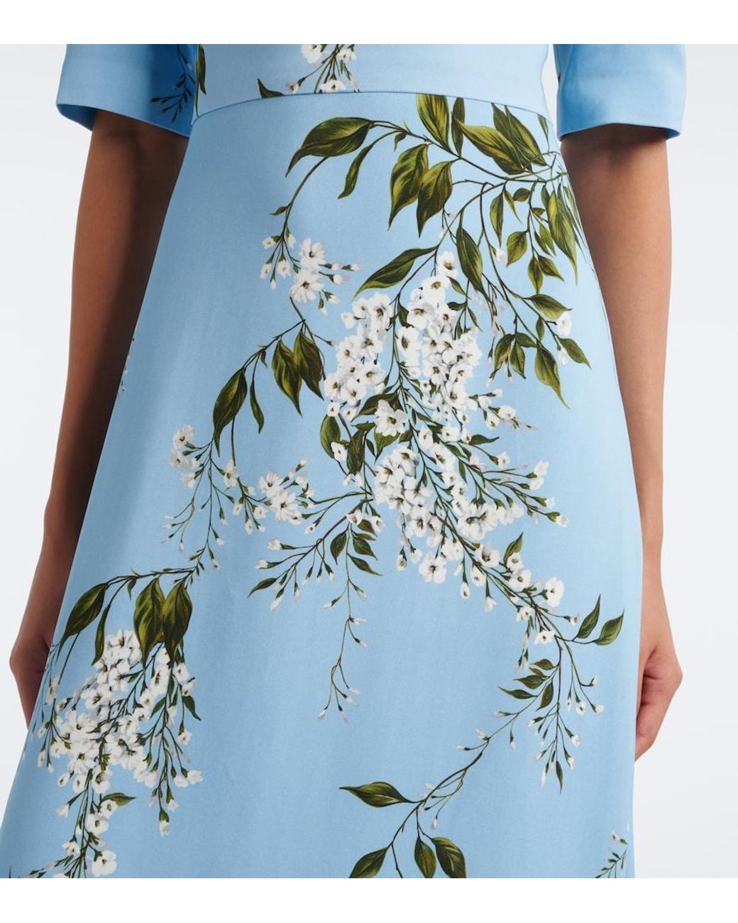 Monique Lhuillier Blue Floral Maxi Dress