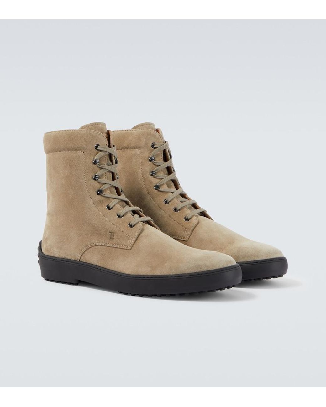 Tod's Brown Suede Combat Boots for men