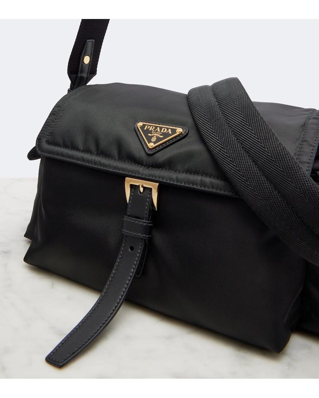 Prada Black Explore Re-Nylon Medium Crossbody Bag