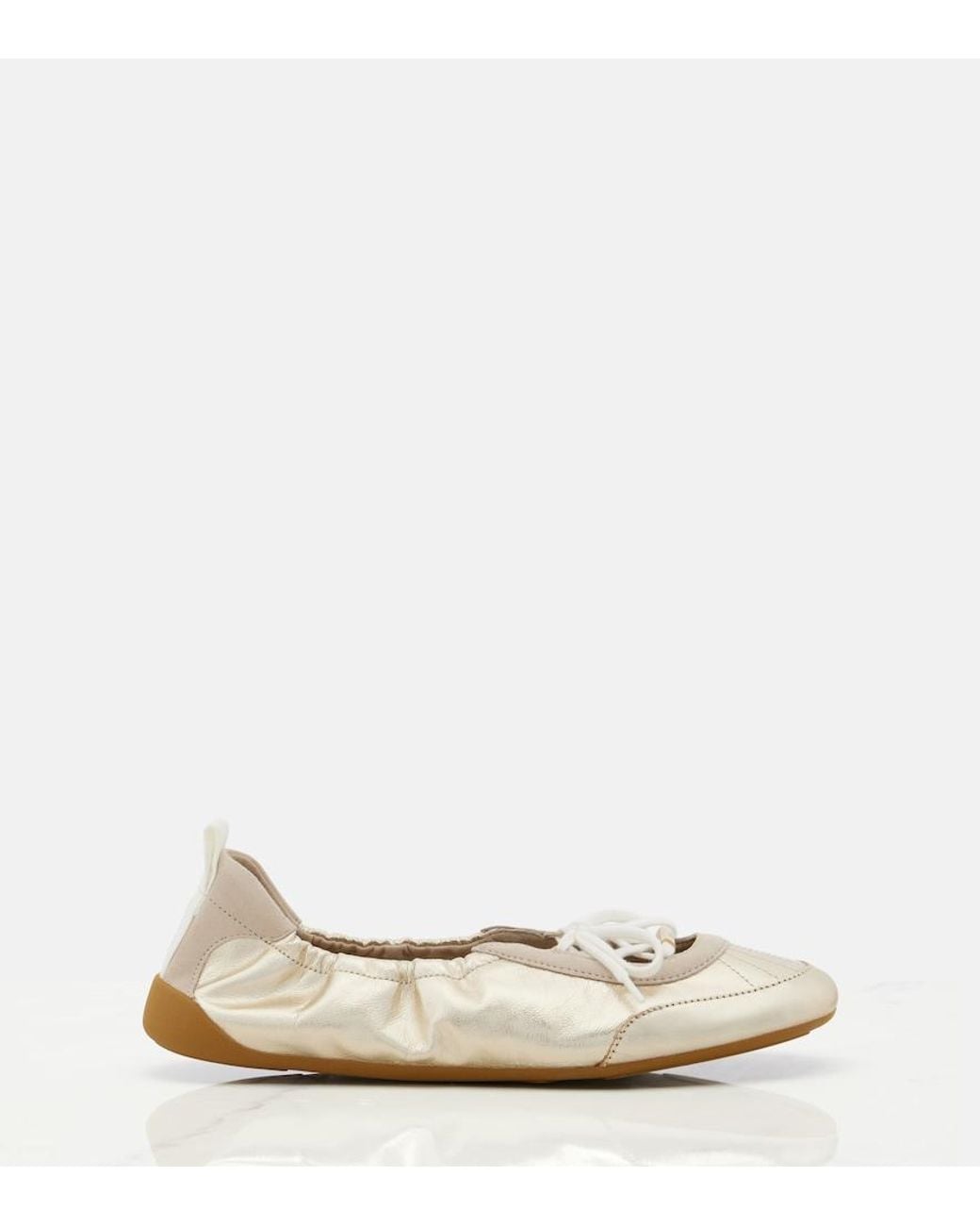 Chloé Natural Kick Metallic Leather Flats