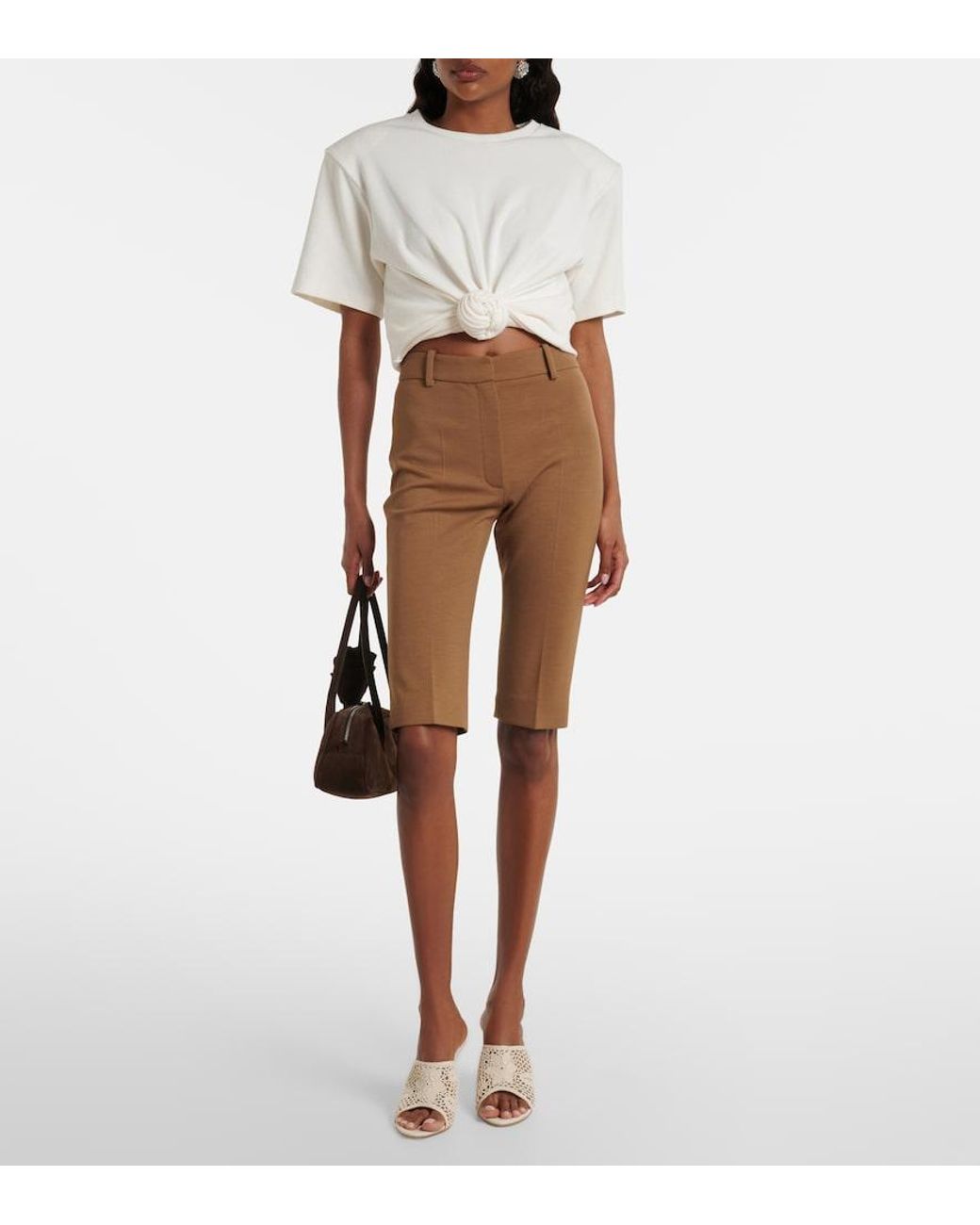 Magda Butrym Brown Knitted Capri Pants