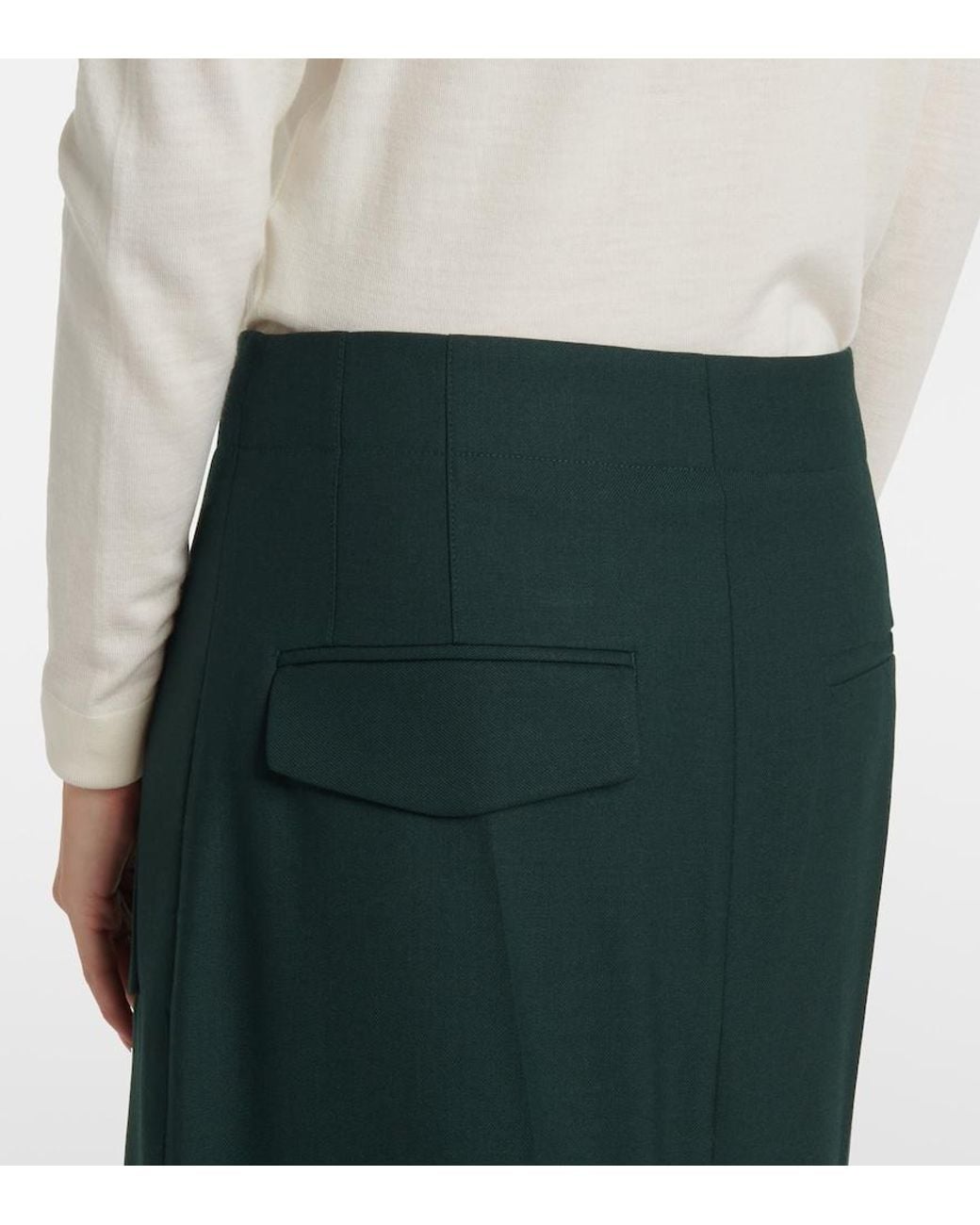 Victoria Beckham Green Maxirock