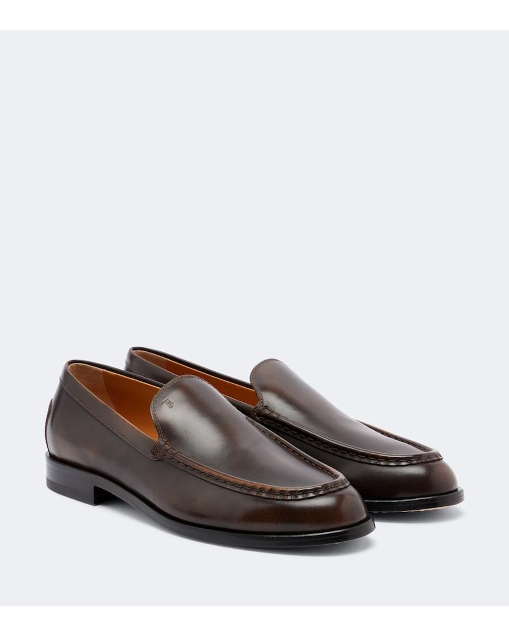 Tod's Brown Studded Leather Loafers