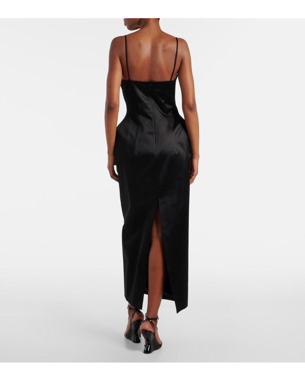 Magda Butrym Black Silk Midi Dress