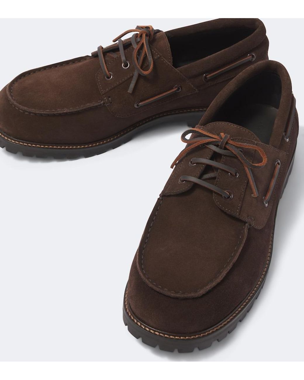 Studio Nicholson Brown Guston Suede Boat Shoes for men