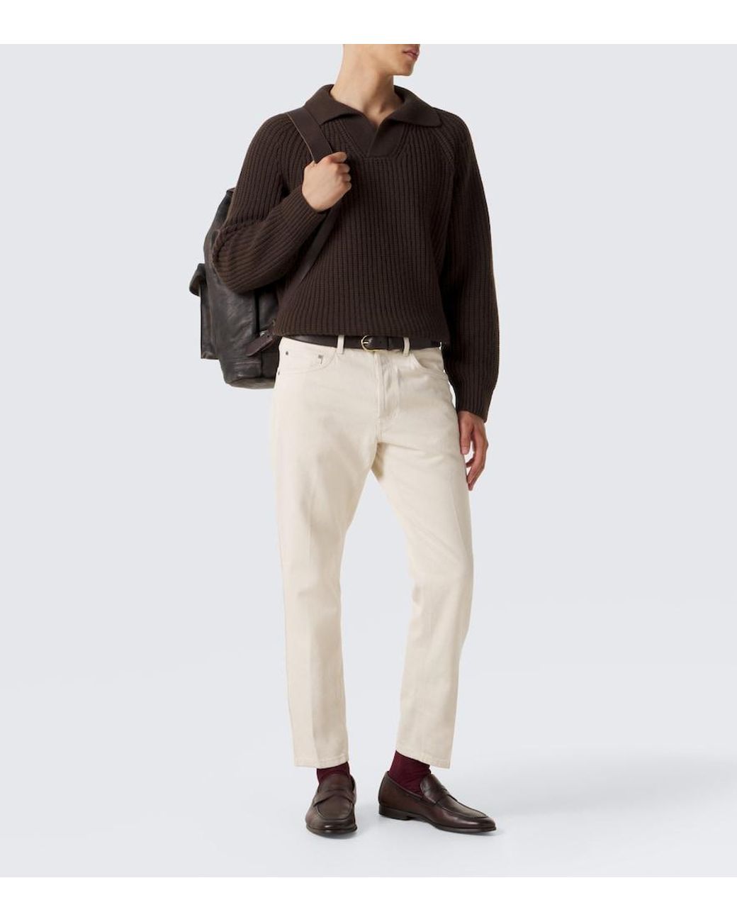 Pullover Polo di Eleventy in Brown da Uomo