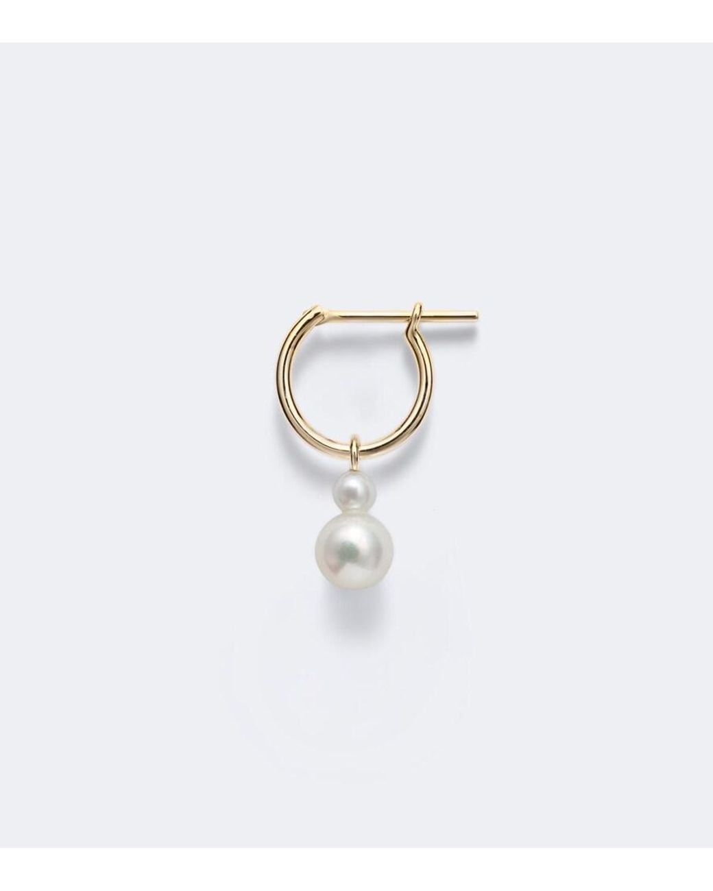Sophie Bille Brahe White 14Kt Single Hoop Earring With Freshwater Pearls