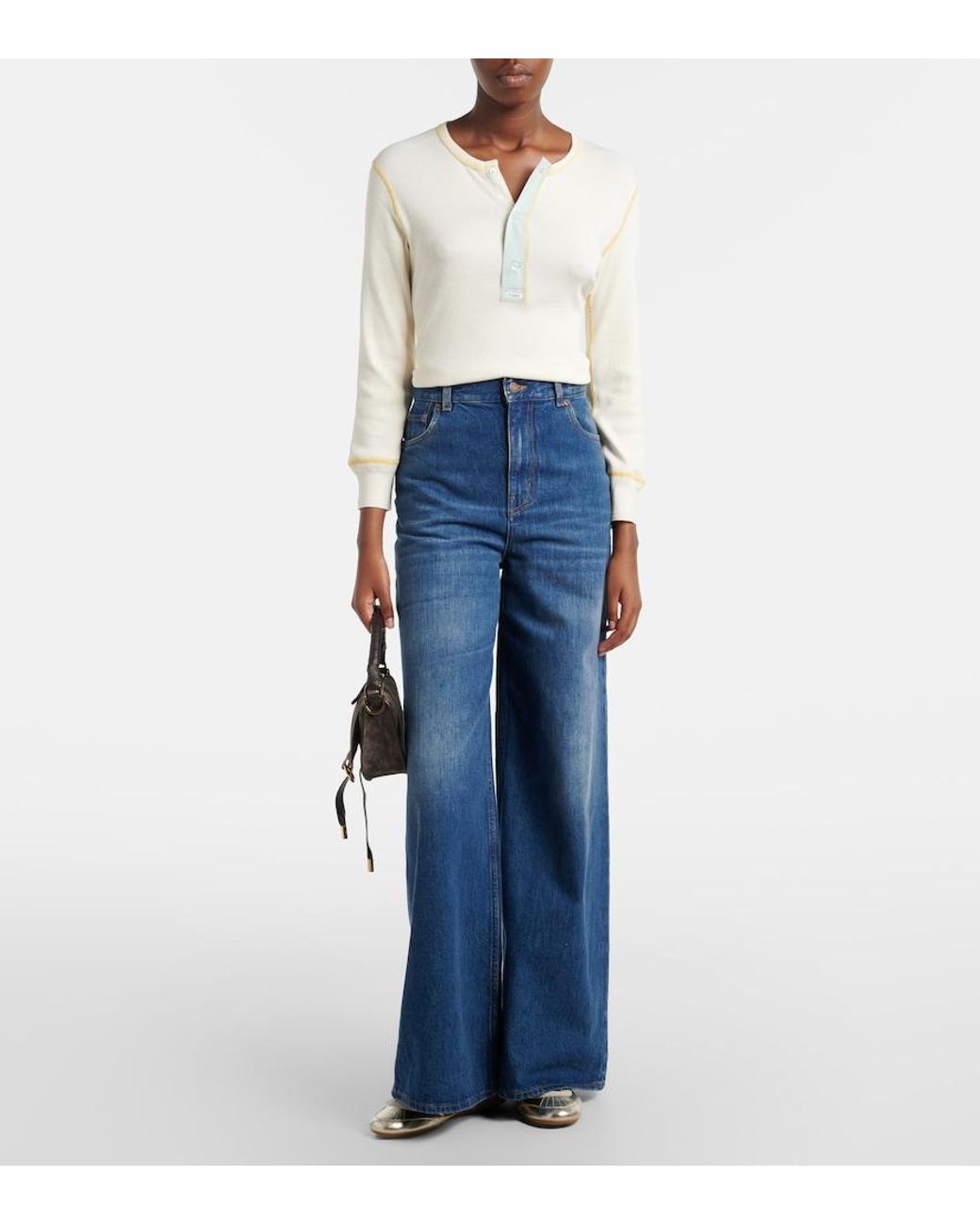 Chloé Natural Kick Metallic Leather Flats