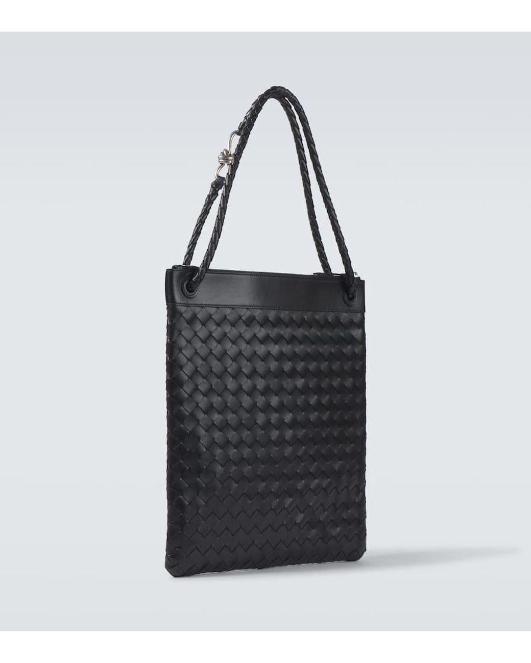 Bottega Veneta Tote Bag Flat Andiamo Aus Leder in Black für Herren