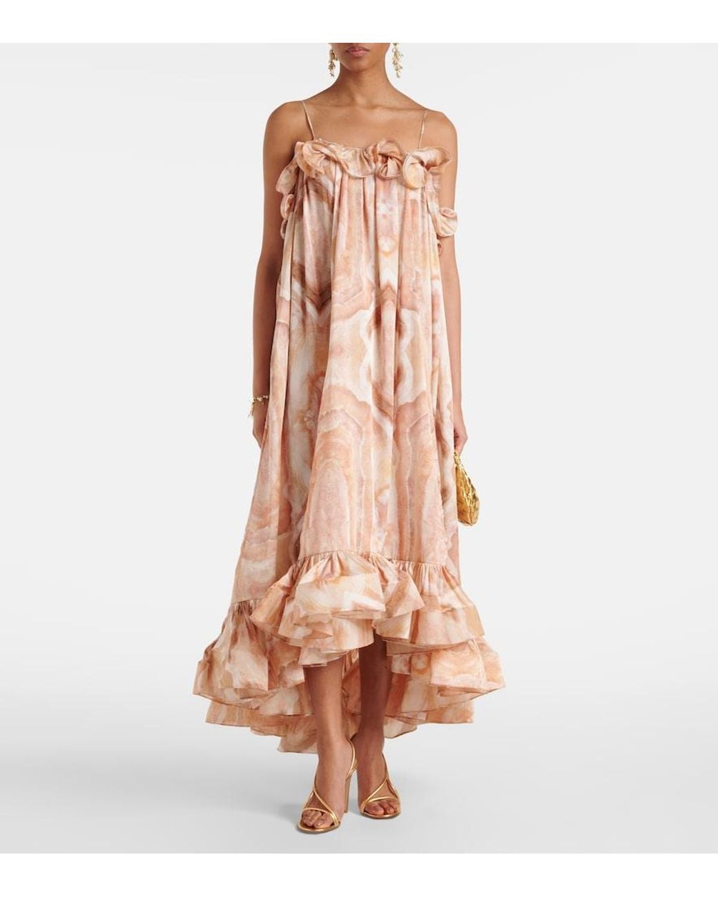 Zimmermann Brown Illuminate Printed Silk Maxi Dress