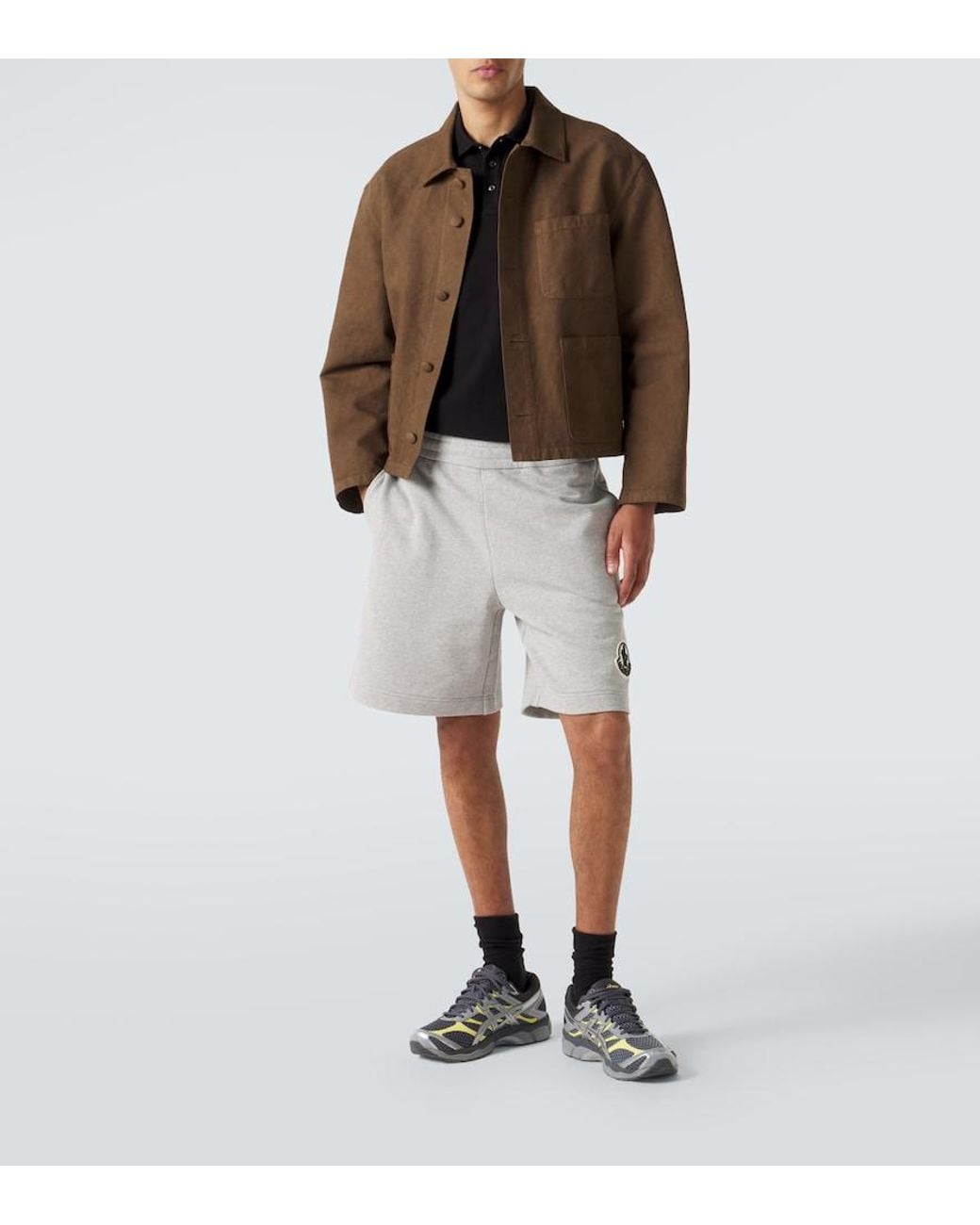 Moncler White Cotton Jersey Bermuda Shorts for men