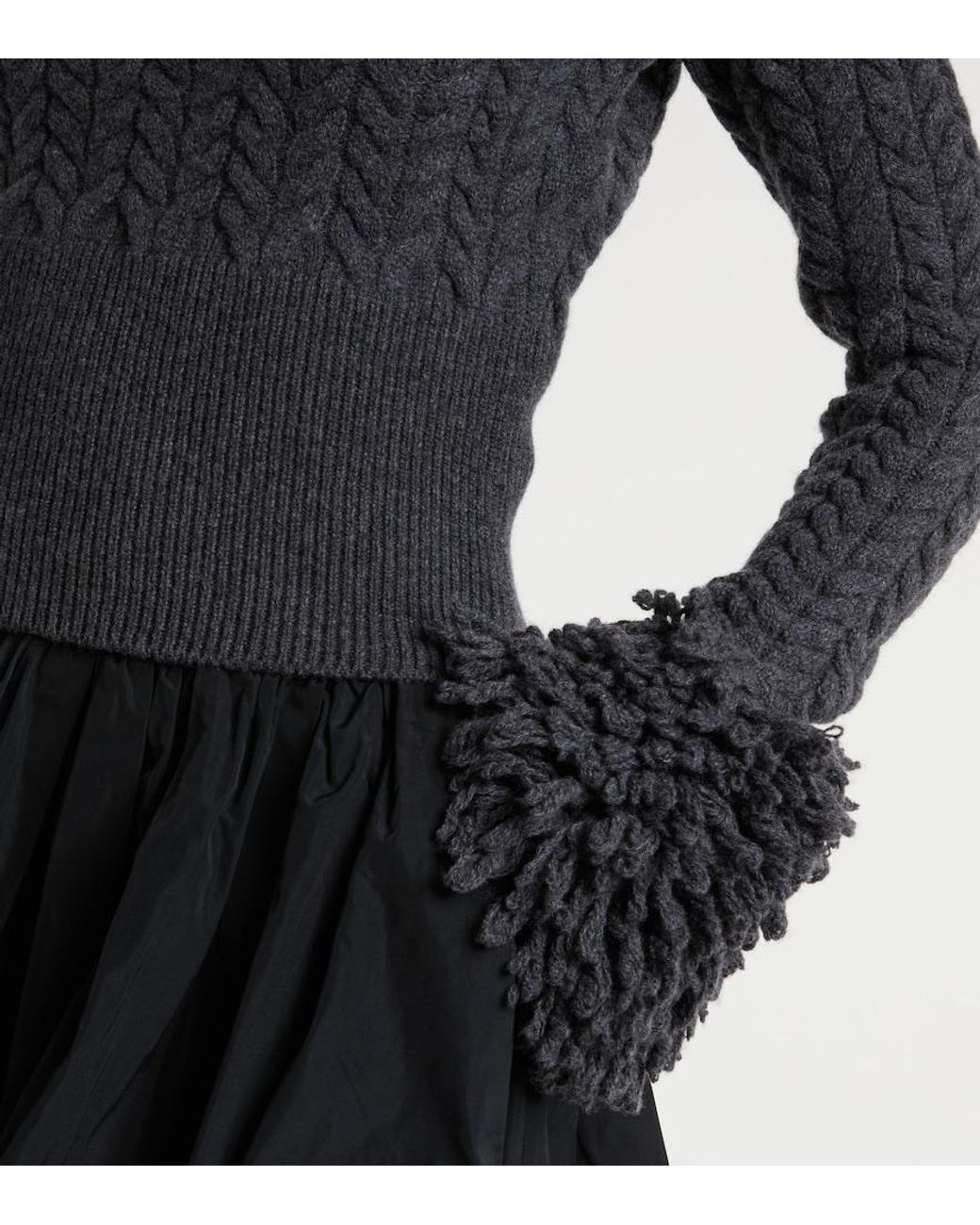 Patou Blue Cable-Knit Wool And Cashmere Sweater