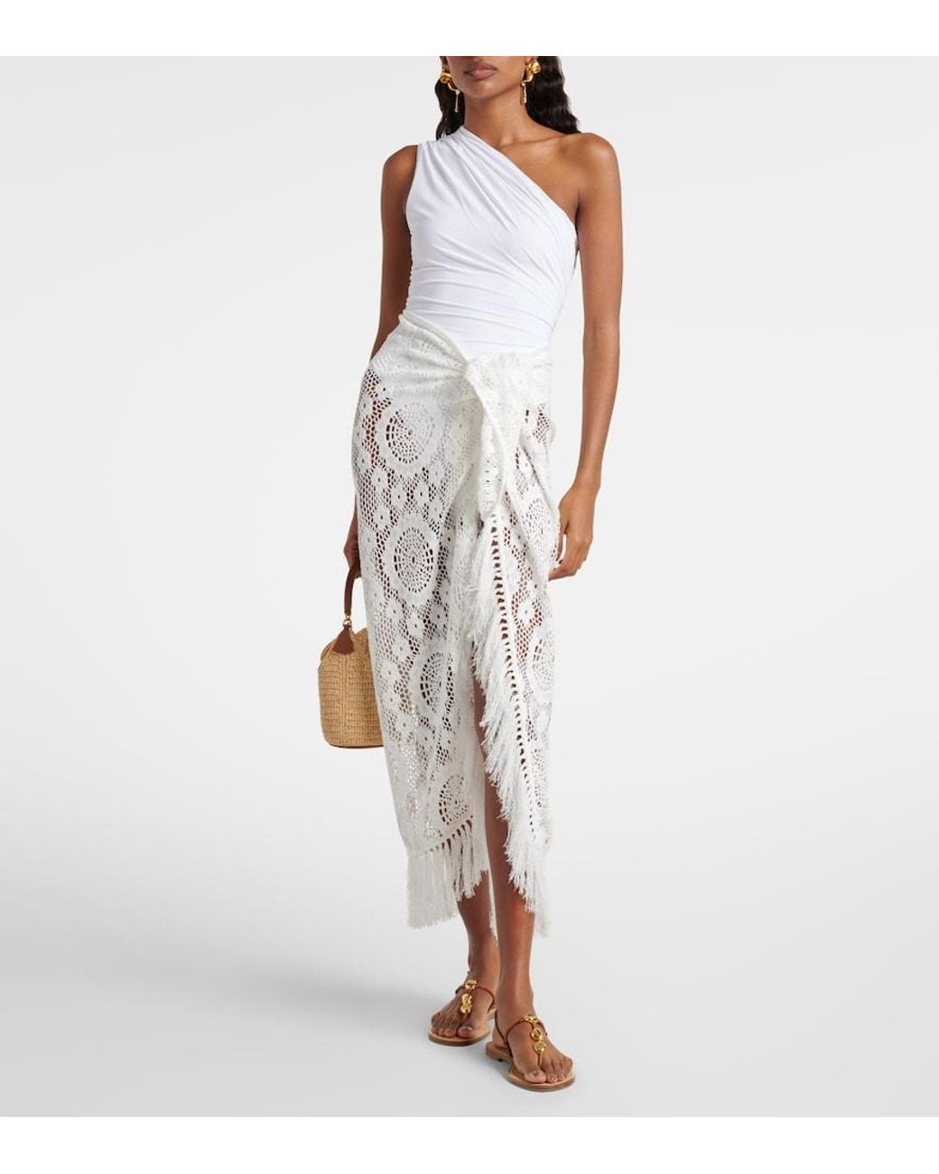 Jonathan Simkhai White Thyri Fringed Beach Cover-Up