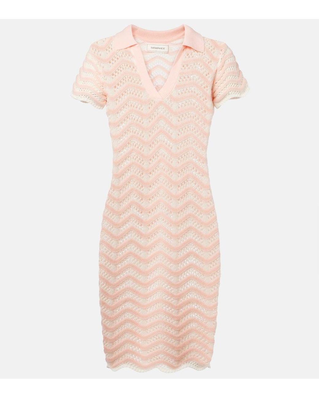 Bananhot Pink Coco Striped Cotton-Blend Minidress