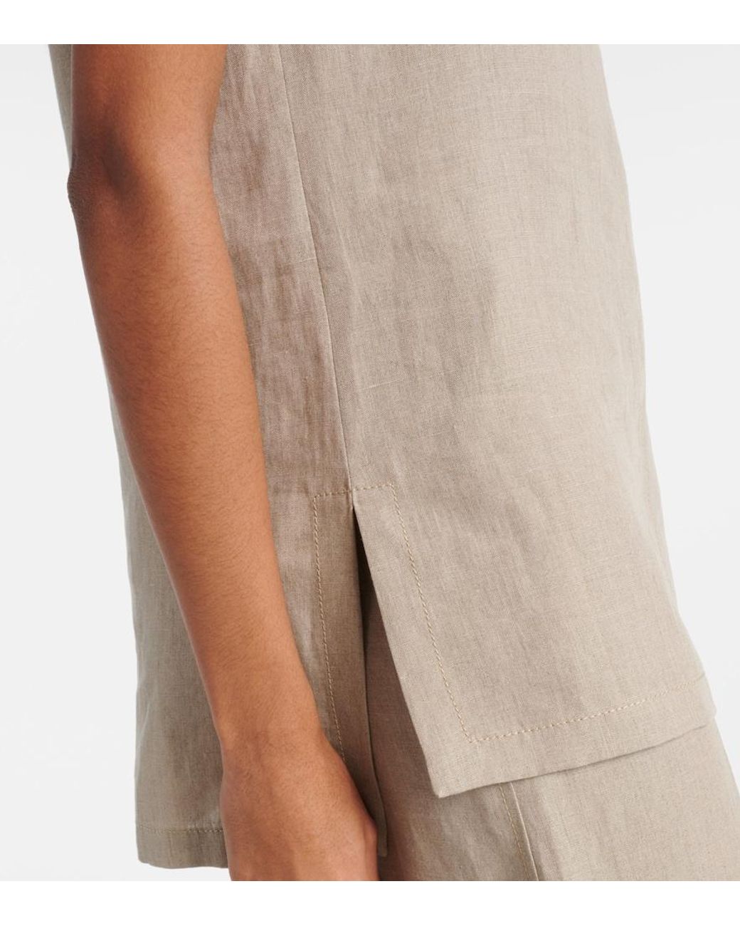 Max Mara Natural Colombo Linen Top