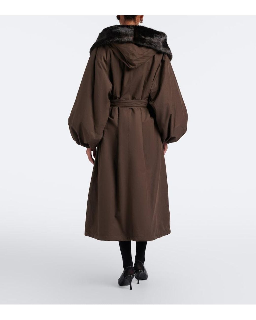Magda Butrym Brown Cotton Wrap Coat