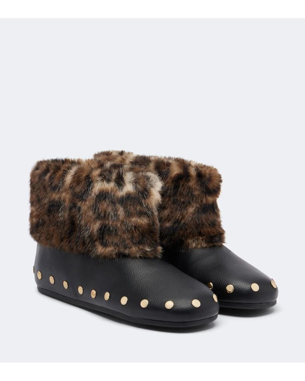 Ganni Brown Jenny Studded Ankle Boots