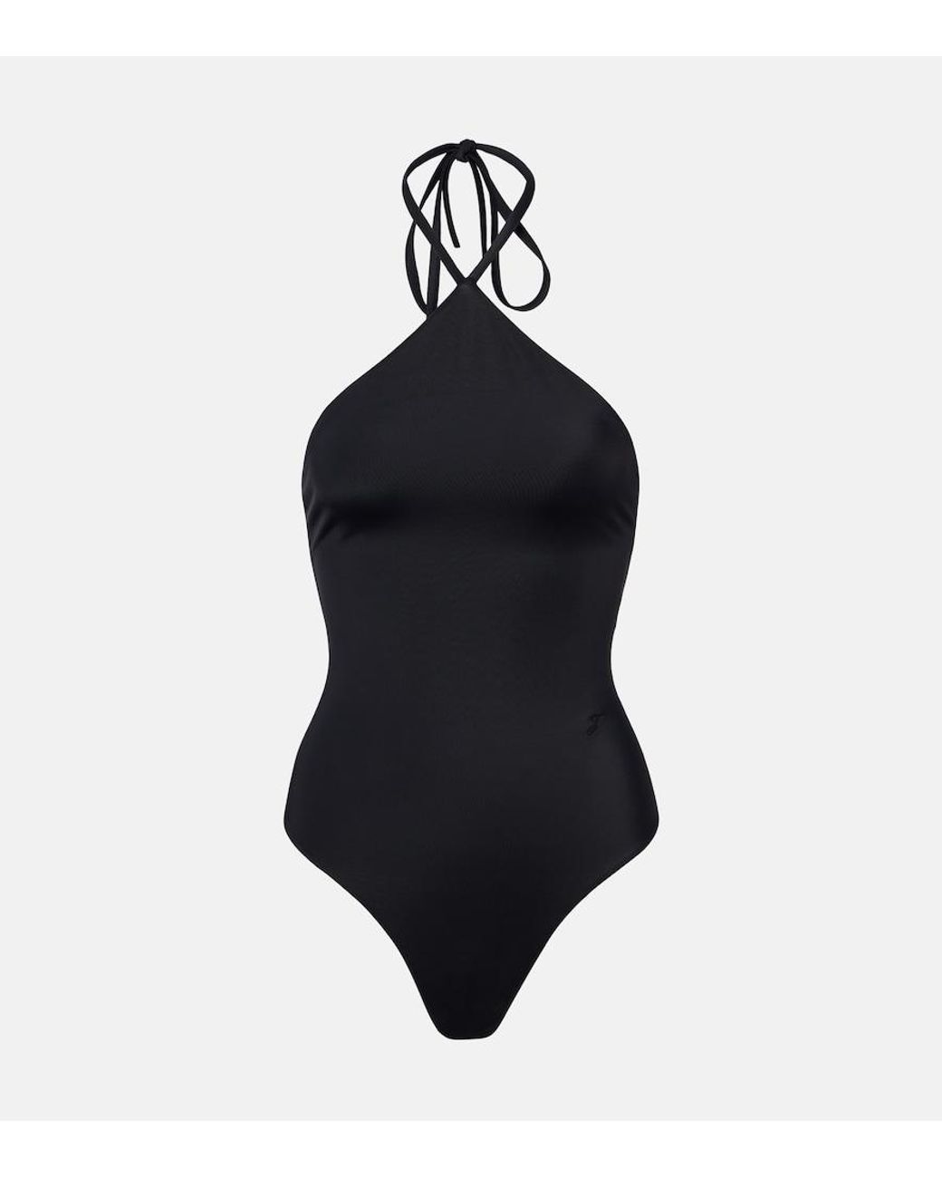 Jacquemus Blue Bastide Halterneck Swimsuit
